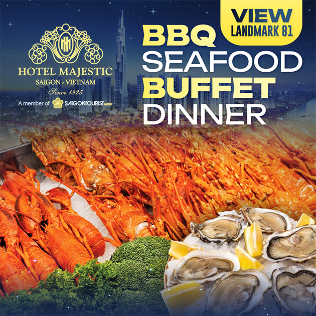 Hotel Majestic Saigon - Buffet BBQ Hải Sản, Tôm Hùm - View Sông SG