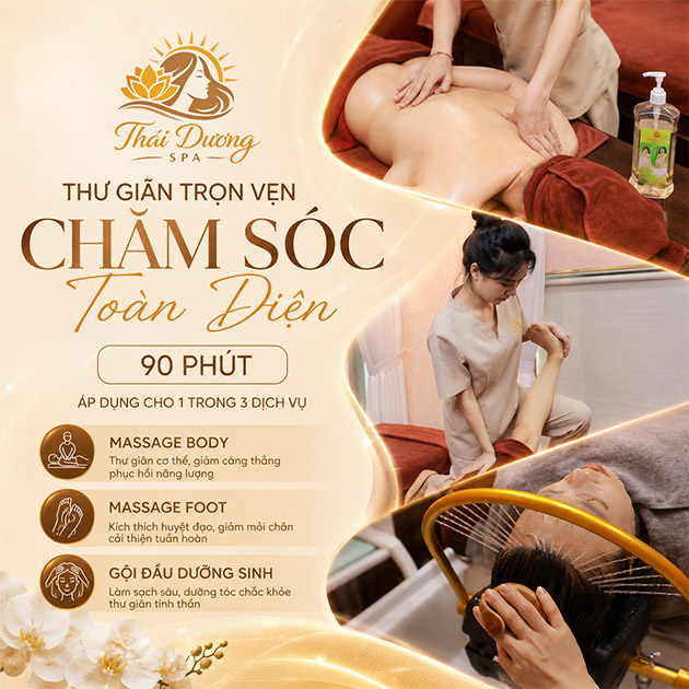 Spa Thái Dương - Massage Body/ Foot/ Gội Đầu Dưỡng Sinh 90’