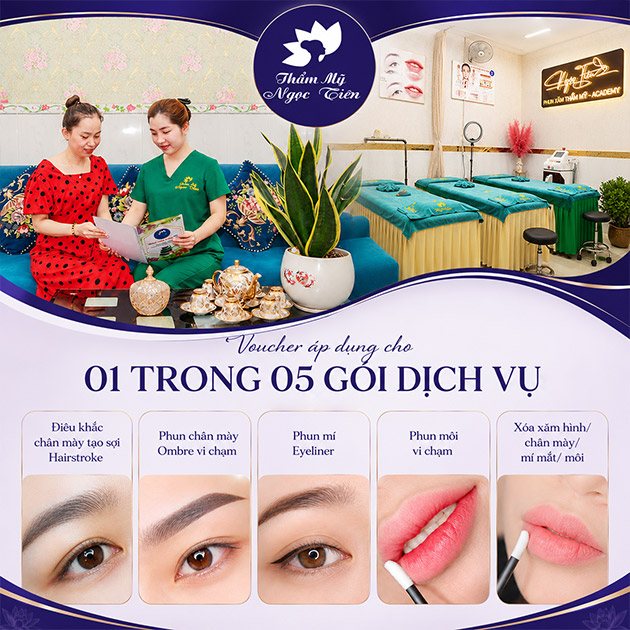Thẩm Mỹ Ngọc Tiên - Điêu Khắc/ Phun Chân Mày/ Mí/ Môi/ Xóa Xăm