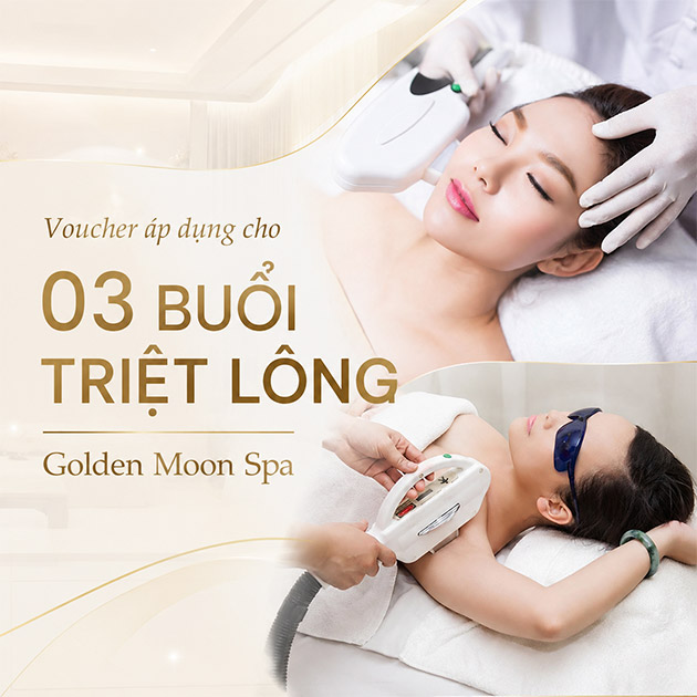 Golden Moon Spa - 3 Buổi Triệt Lông Nách/ Mép Công Nghệ New Elight