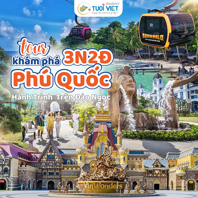 Tour Phú Quốc 3N2Đ - Grand World - Câu Cá - Ngắm San Hô - Bay TPHCM