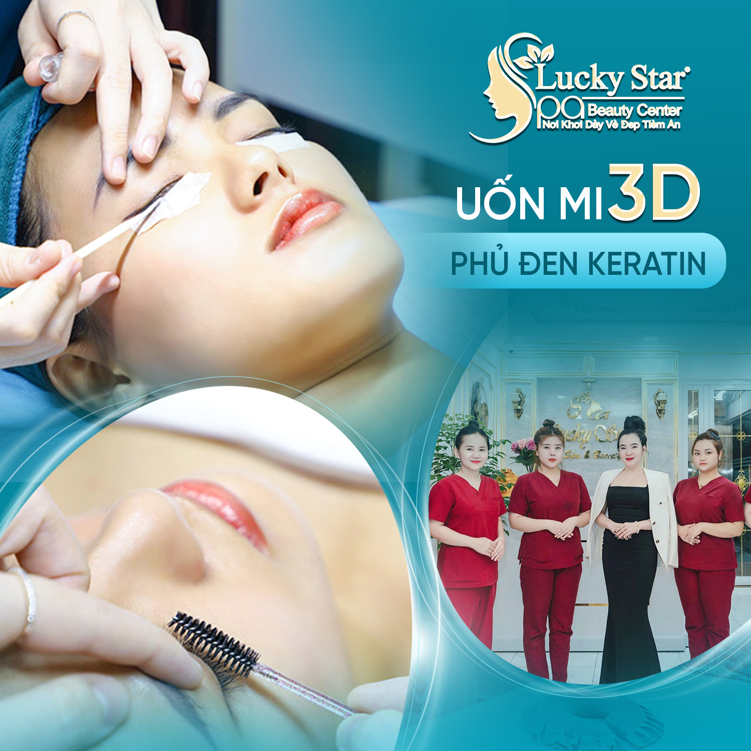 Spa Lucky Star - Uốn Mi 3D Phủ Đen Keratin/ Nối Mi Hàn Quốc