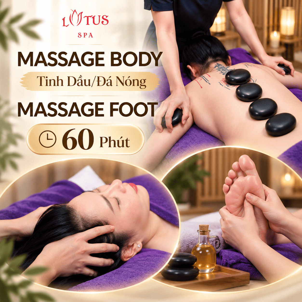 Lotus Spa Massage - Trọn Gói Massage Body/Foot Chuyên Sâu