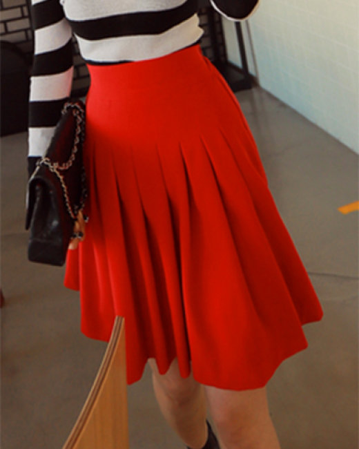 Chân váy nữ dáng A dài thiết kế xếp ly màu đỏ - đen thời trang GUMAC  VE01064 | Shopee Việt Nam
