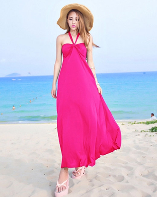 Đầm Maxi Sắc Màu Summer Màu Hồng