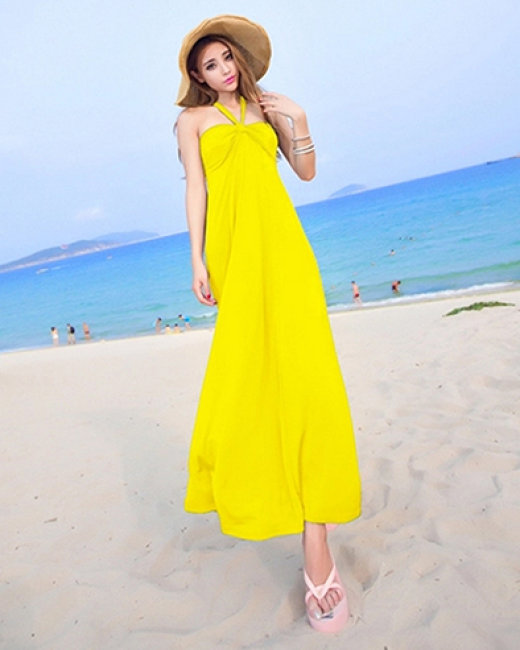 Đầm Maxi Sắc Màu Summer Màu Vàng