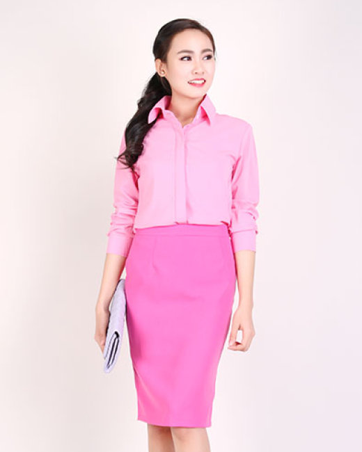 Chân váy bút chì màu hồng phấn công sở sẵn size M26  Shopee Việt Nam