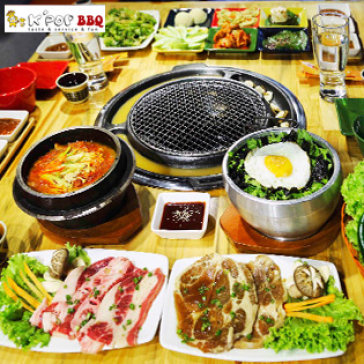 Set Lẩu Nướng Hàn Quốc Cho 04 Người + Free Món Ăn Kèm,Trà Quế