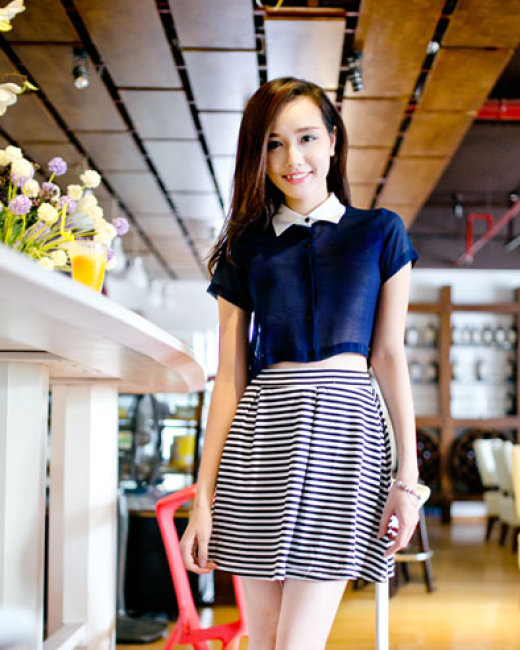 Set áo croptop mix cùng chân váy xòe có lót trong phong cách tiểu thư bánh  bèo - Chân váy | ThờiTrangNữ.vn
