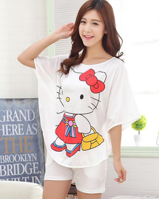 Bộ Đồ Mặc Nhà Tay Cánh Dơi Ht Kitty
