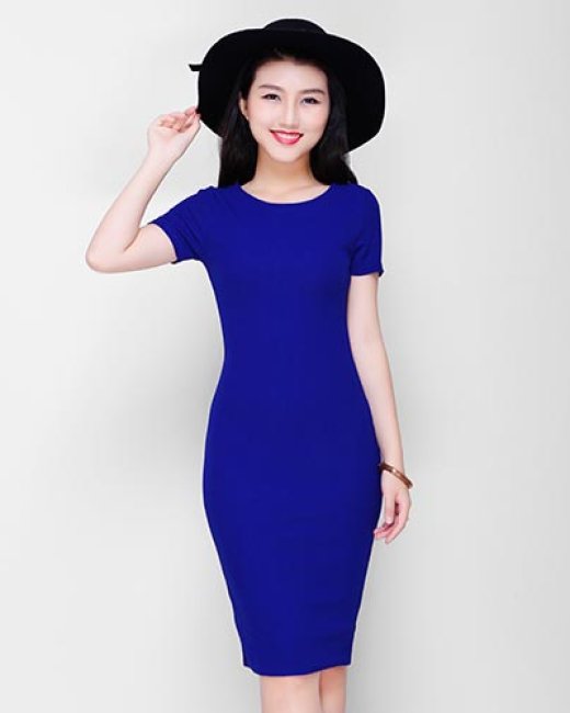 Váy suông công sở cổ ve nhọn xanh coban V605 tại Thời Trang Thủy  Thời  trang Váy suông Coban