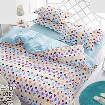 Bộ Drap Cotton Lụa Kèm Mền Họa Tiết Lá Bài Nổi Bật