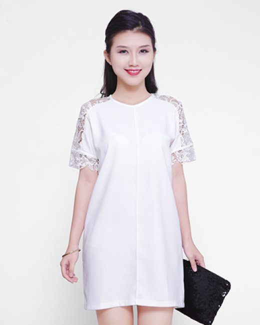 Đầm suông trắng đuôi cá dáng dài HL26-21 | Thời trang công sở K&K Fashion