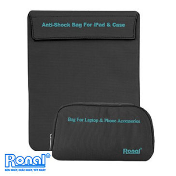 Combo Túi Chống Sốc iPad Và Túi Phụ Kiện Ronal Combo 01