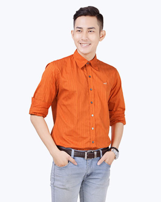 Mặc sao cho đẹp với áo sơ mi nam màu cam đất  Thời trang  Việt Giải Trí